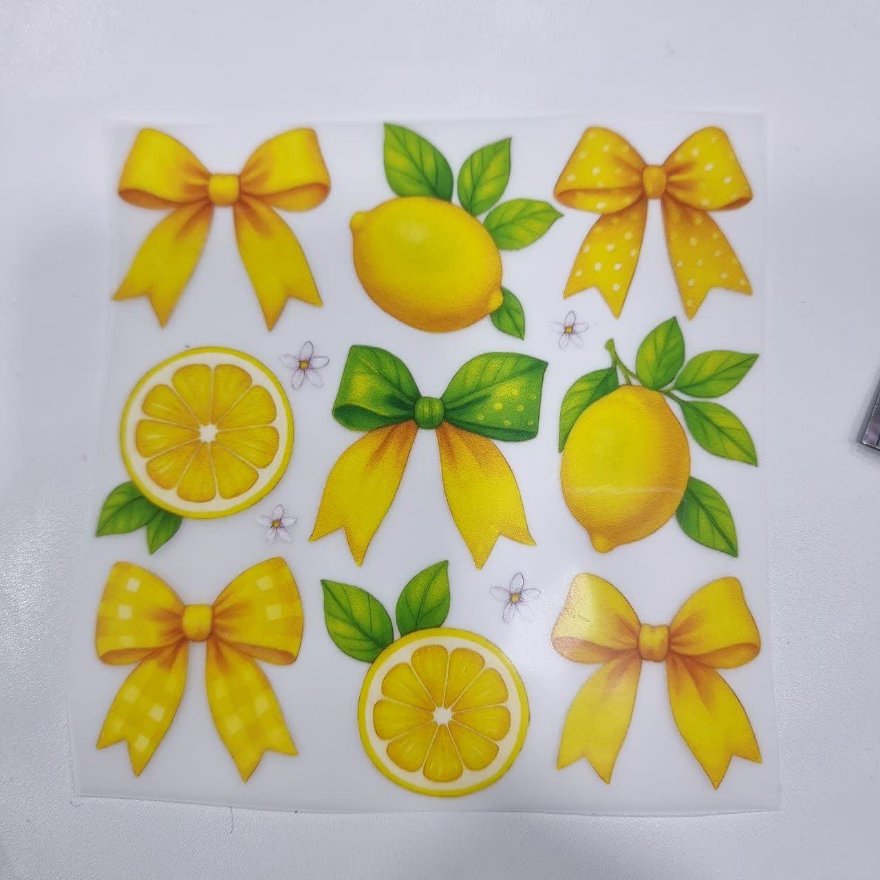 برچسب حرارتی طرح پاپیون و لیمو